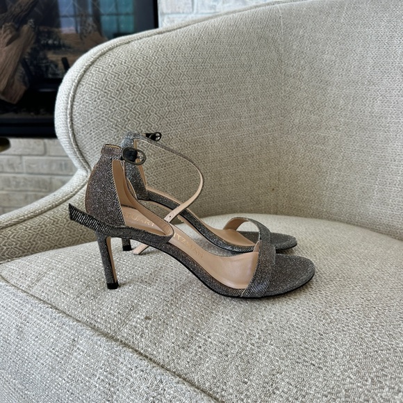 Stuart Weitzman Sparkly Black Women's Heels - Picture 2 of 6